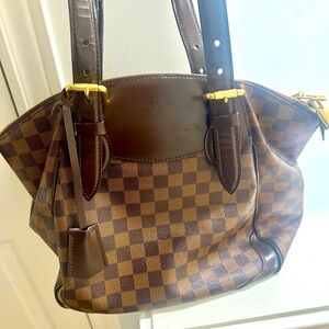 Louis Vuitton Damier Ebene Verona  mid size Bag with  gold accents